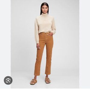 Vintage slim high rise corduroy pants - GAP, deep green colour, size 32